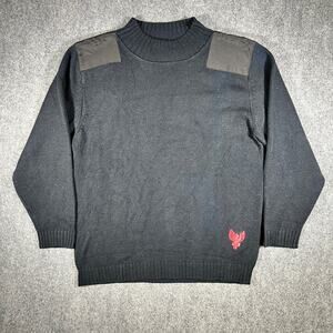 Y2K November Black Tactical Security Sweater Mock Neck Large